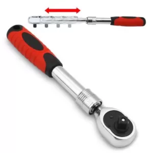 Stark 3/8 in. Flex-Head Extendable Ratchet with Soft Grip Handle