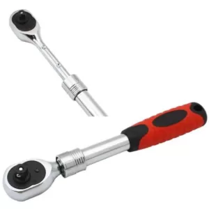 Stark 1/4 in. 72-Tooth DR Telescopic Extendable Length Ratchet with Soft Grip Handle