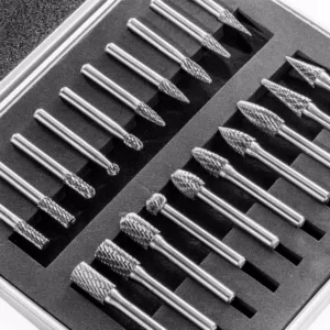 Stark 20-Piece Double Cut Carbide Rotary Burr Set Bits Tree Flame Cone Ball Oval Tapered