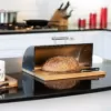 Honey-Can-Do Stainless Steel Breadbox with Bamboo Board Set