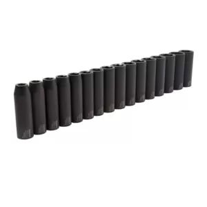 Steelman 1/2 in. Drive Metric 6-Point Deep Impact Socket Set (16-Piece)