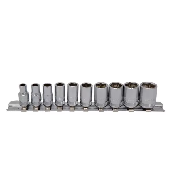 Steelman 1/4 in. Drive 6-Point Metric Socket Set (10-Piece)