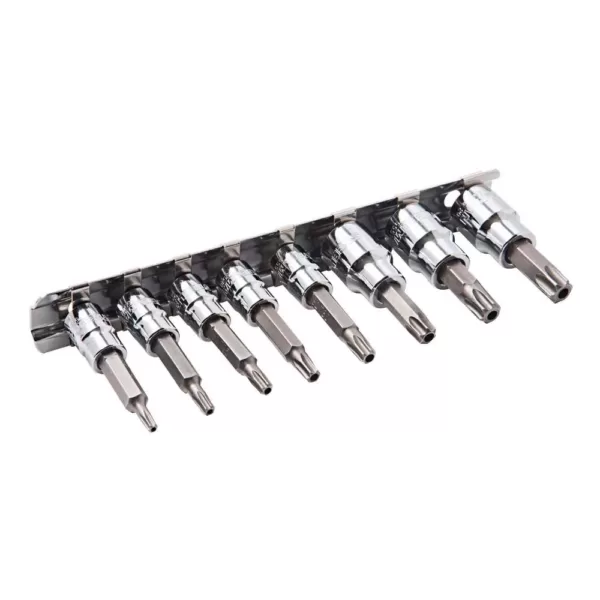 Steelman 1/4 in. and 3/8 in. Drive Tamper-Resistant Star Bit Socket Set (8-Piece)