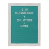 Stonebriar Collection Turquoise Felt Memo Board with White Wash Wooden