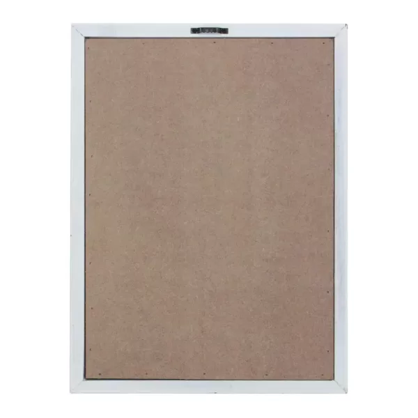 Stonebriar Collection Gray Felt Memo Board with White Wash Wooden Frame