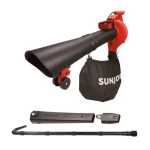 Sun Joe 250 MPH 440 CFM 14 Amp Electric Handheld Blower/Vacuum/Mulcher with Gutter Attachment, Red