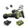 Sun Joe 21 in. 100-Volt Cordless Battery-Powered Walk-Behind Self Propelled Lawn Mower Kit with 5.0 Ah Battery Plus Charger