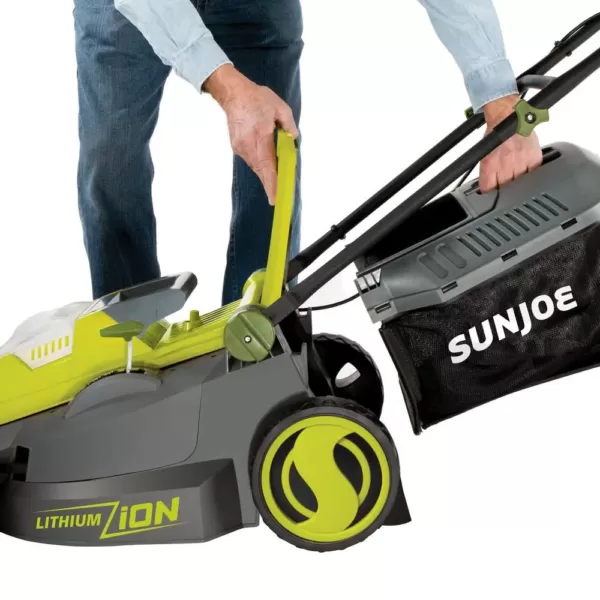 Sun Joe 16 in. 40-Volt Cordless Battery Walk Behind Push Mower Kit with 4.0 Ah Battery + Charger