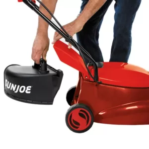 Sun Joe 14 in. 13 Amp Electric Walk Behind Push Lawn Mower with Side Discharge Chute, Red