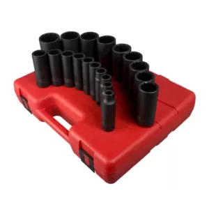 SUNEX TOOLS 12 Point SAE Deep Impact Socket Set