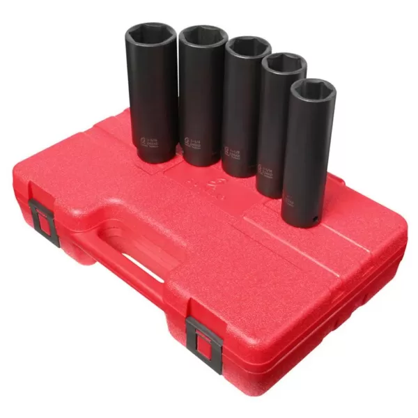 SUNEX TOOLS 1/2 in. Drive extra Deep Impact Socket Set (5-Piece)