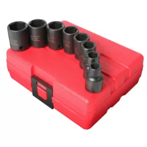 SUNEX TOOLS 3/8 in. 6-Point Impact Socket Set (8-Piece)