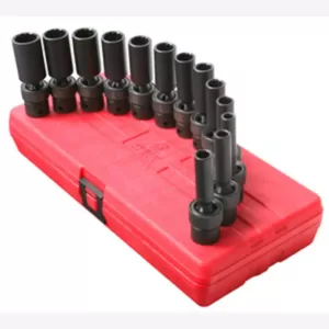 SUNEX TOOLS 3/8 in. Drive 12-Point mm Universal Deep Impact Socket Set