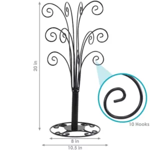 Sunnydaze Decor Gloria 20 in. Tall Black Metal Christmas Ornament Stand