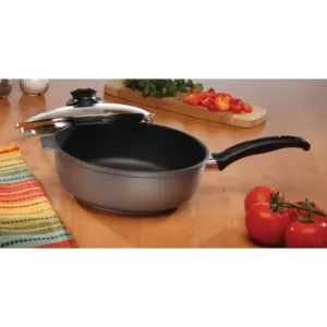 Swiss Diamond Swiss Titan 3.2 qt. Titanium Nonstick Saute Pan in Gray with Glass Lid