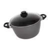 Swiss Diamond Swiss Titan 8.5 qt. Titanium Nonstick Stock Pot in Gray with Glass Lid