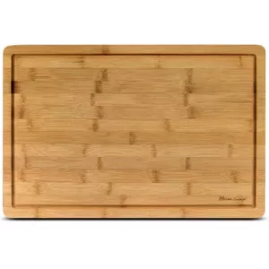 Heim Concept Premium Bamboo Cutting Board and Serving Tray with Drip Groove