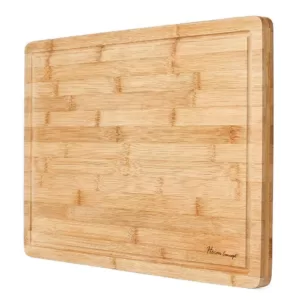 Heim Concept Premium Bamboo Cutting Board and Serving Tray with Drip Groove