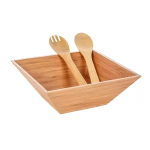 Heim Concept 4-Piece Bamboo Serving Bowl Set with Serving Hands