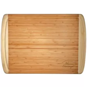 Heim Concept 18 in. x 12 in. x 1 in. Organic Bamboo Serving Tray with Drip Groove