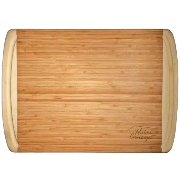 Heim Concept 18 in. x 12 in. x 1 in. Organic Bamboo Serving Tray with Drip Groove