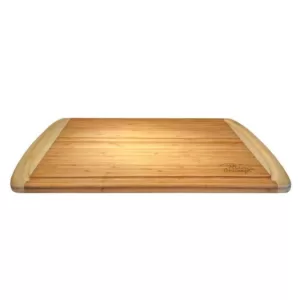 Heim Concept 18 in. x 12 in. x 1 in. Organic Bamboo Serving Tray with Drip Groove