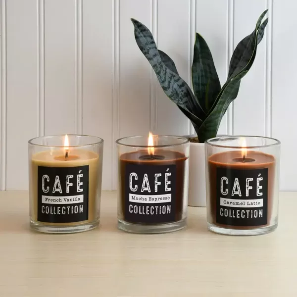 LUMABASE Coffee Cafe Collection Scented Candles in 10 oz. Glass Jars (Set of 3)