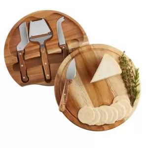 TOSCANA Acacia Circo Cheese Board and Tools Set