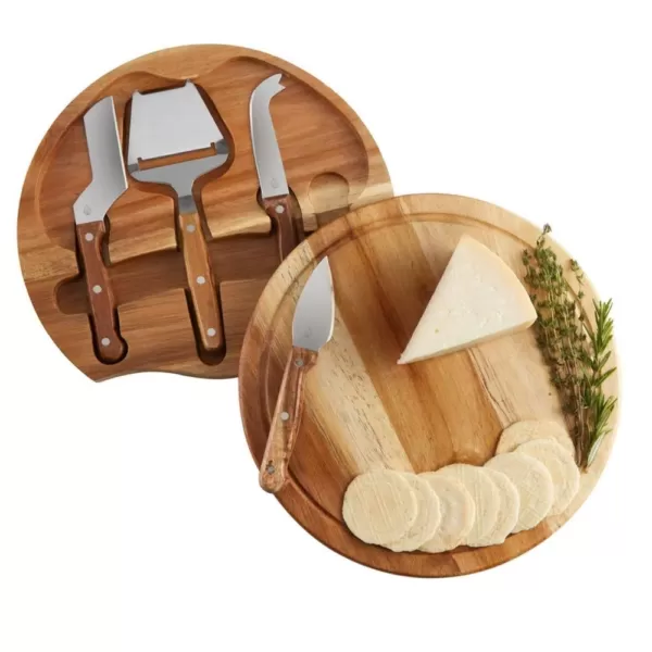 TOSCANA Acacia Circo Cheese Board and Tools Set