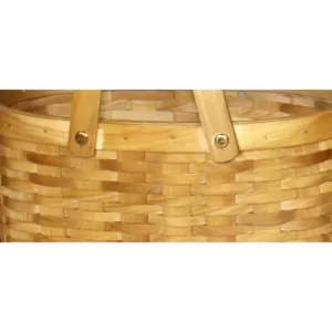 Vintiquewise 13 in. W x 10.3 in. D x 10 in. H Wood Chip Oval Shopping Baskets (Set of 2)