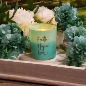 LUMABASE Battery Operated LED Candles - Faith Hope Love (Set of 2)