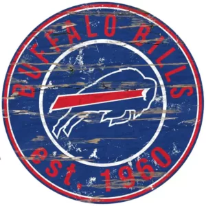 Adventure Furniture 24" NFL Buffalo Bills Round Distressed Sign