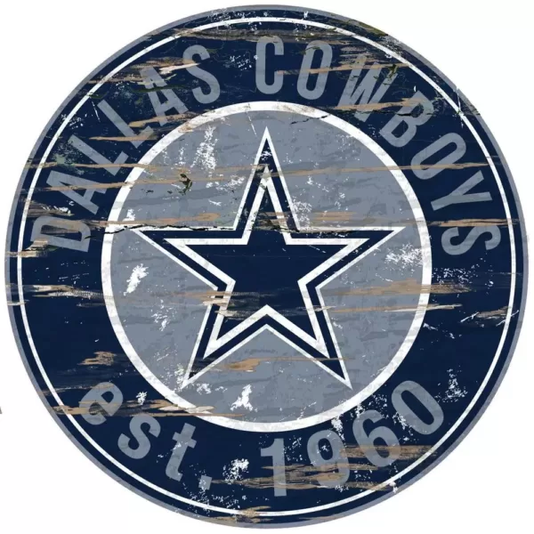 Adventure Furniture 24" NFL Dallas Cowboys Round Distressed Sign