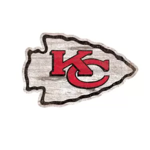 Adventure Furniture NFL Indoor Kansas City Chiefs Distressed Logo Cutout Wood Sign