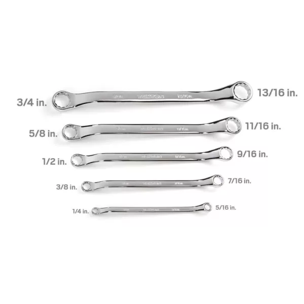 TEKTON 1/4-13/16 in. 45° Offset Box End Wrench Set with Pouch (5-Piece)