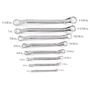 TEKTON 1/4 - 1-1/4 in. 45° Offset Box End Wrench Set with Pouch (8-Piece)