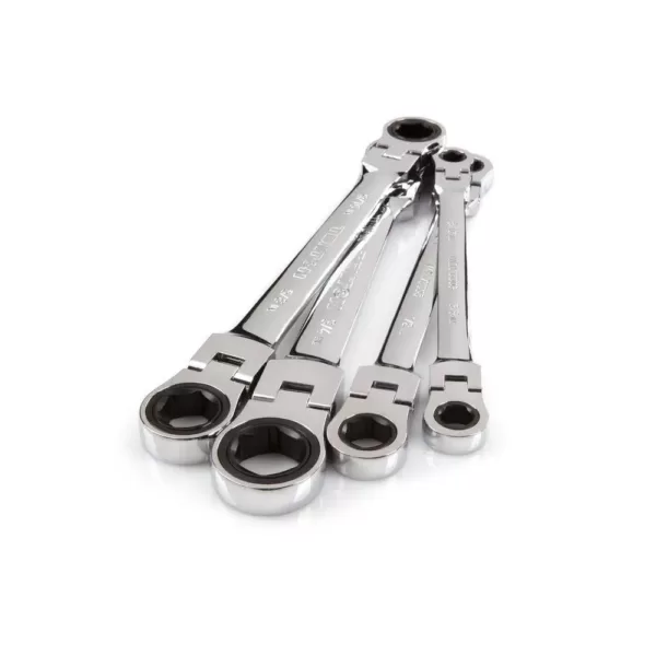 TEKTON 5/16-3/4 in. Flex-Head Ratcheting Box End Wrench Set (4-Piece)