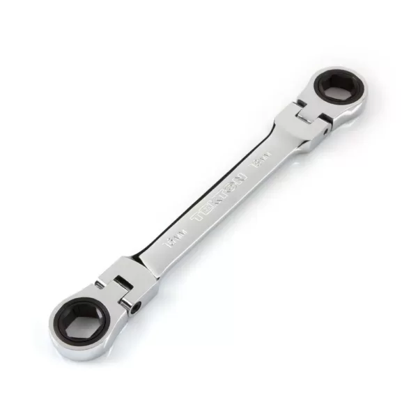 TEKTON 16 mm x 18 mm Flex-Head Ratcheting Box End Wrench