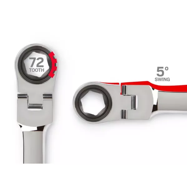 TEKTON 8-19 mm Flex-Head Ratcheting Box End Wrench Set (6-Piece)