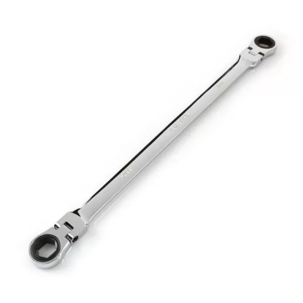 TEKTON 16 mm x 18 mm Extra Long Flex-Head Ratcheting Box End Wrench