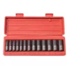 TEKTON 3/8 in. Drive 7-19 mm 6-Point Deep Impact Socket Set (13-Piece)