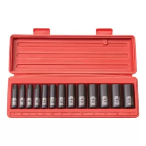 TEKTON 3/8 in. Drive 7-19 mm 12-Point Deep Impact Socket Set