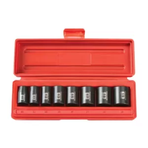 TEKTON 3/8 in. Drive 10-19 mm 6-Point Shallow Impact Socket Set