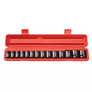 TEKTON 1/2 in. Drive 11-32 mm 12-Point Shallow Impact Socket Set