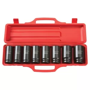 TEKTON 3/4 in. Drive 27-38 mm 6-Point Deep Impact Socket Set