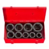 TEKTON 1 in. Drive 1-2 in. 6-Point Deep Impact Socket Set (9-Piece)