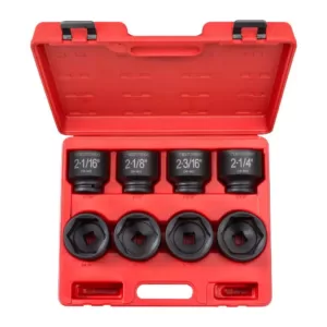 TEKTON 3/4 in. Drive 2-1/16 - 2-1/2 in. 6-Point Shallow Impact Socket Set