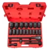 TEKTON 3/4 in. Drive 7/8-2 in. 6-Point Deep Impact Socket Set (22-Piece)