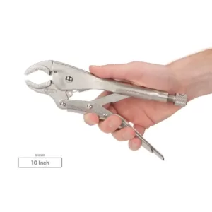 TEKTON 7 in. to 10 in. Indexing Round Jaw Locking Pliers Set (2-Piece)