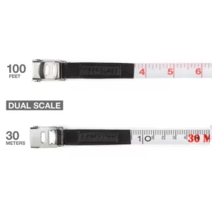 TEKTON 100 ft. (30 m) Fiberglass Tape Measure